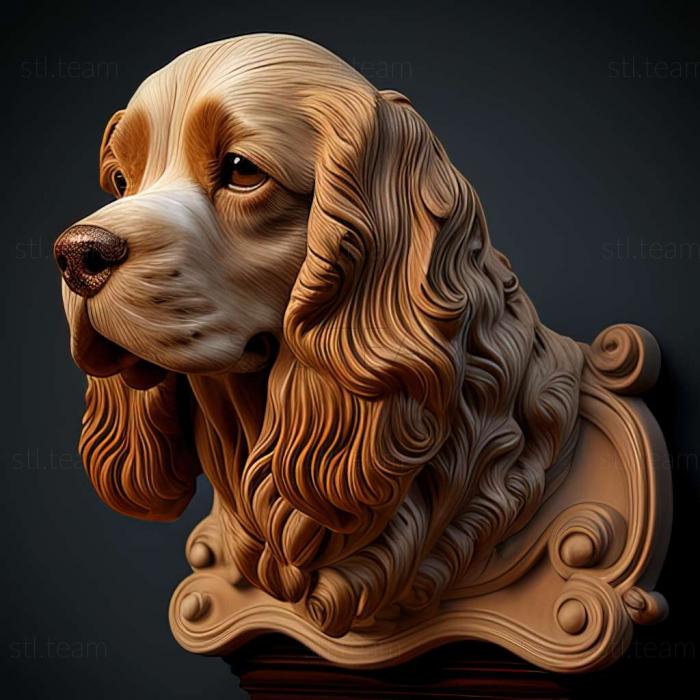 3D model Pont Audemer Spaniel dog (STL)